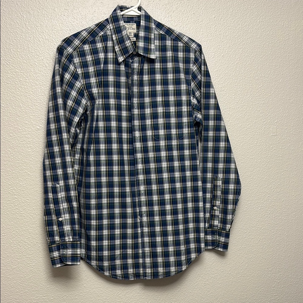 J Crew Secret Wash Organic Cotton Poplin Shirt Mens Relaxed Fit